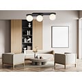 Emibig Emibig Lámpara de techo ovalada triple negra con 3 bombillas de vidrio blanco E14 - Perfecta para interiores modernos
