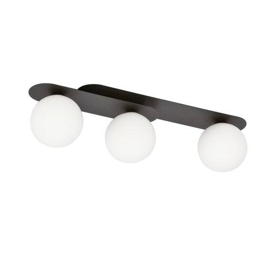 Emibig Emibig Randers dreifache ovale Deckenleuchte schwarz mit 3 weißen Glasbirnen E14 - Perfekt für moderne Innenräume