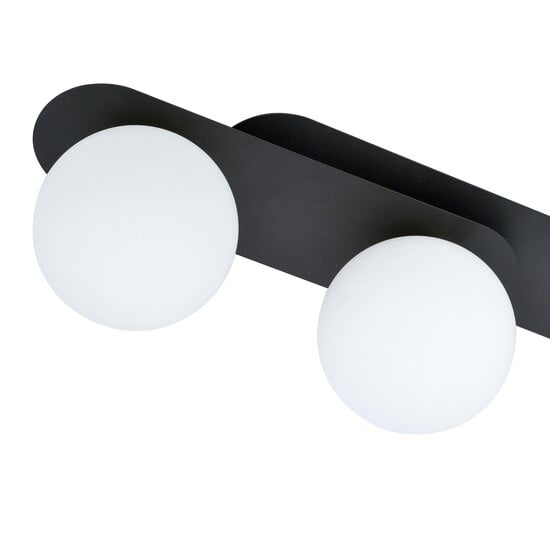 Emibig Emibig Lámpara de techo ovalada triple negra con 3 bombillas de vidrio blanco E14 - Perfecta para interiores modernos