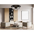 Emibig Emibig Lámpara de techo triple negra Esbjerg con 3 bombillas ahumadas E14 - Iluminación elegante para cualquier interior