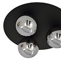 Emibig Emibig Esbjerg black triple ceiling lamp with 3 smoked bulbs E14 - Stylish lighting for any interior