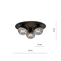 Emibig Emibig Lámpara de techo triple negra Esbjerg con 3 bombillas ahumadas E14 - Iluminación elegante para cualquier interior