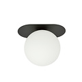 Emibig Emibig Randers oval ceiling lamp black with white glass ball E14 - Ideal lighting for modern interiors