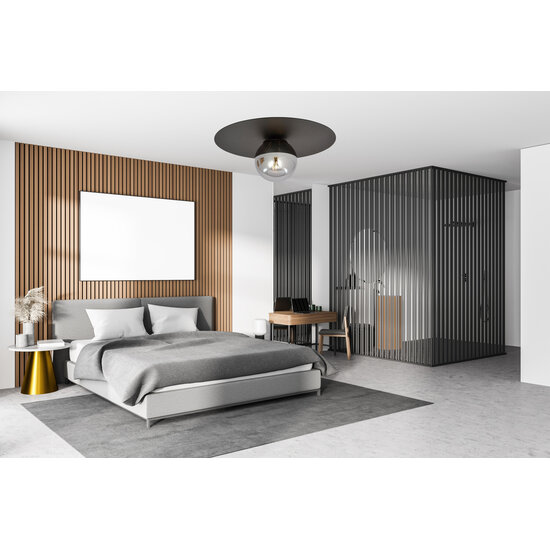 Emibig Emibig Esbjerg black ceiling lamp black with smoked glass bulb E14 - Ideal for modern interiors
