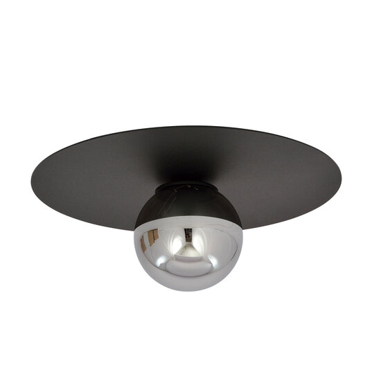 Emibig Emibig Esbjerg black ceiling lamp black with smoked glass bulb E14 - Ideal for modern interiors