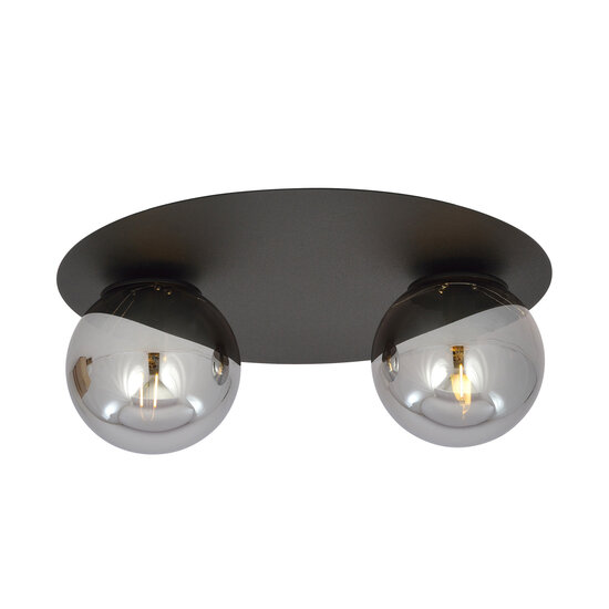 Emibig Emibig Esbjerg black double ceiling lamp with 2 fumed bulbs E14 - Ideal for stylish lighting