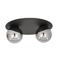 Emibig Emibig Esbjerg lámpara de techo doble negra con 2 bombillas ahumadas E14 - Ideal para una iluminación elegante