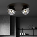 Emibig Emibig Esbjerg lámpara de techo doble negra con 2 bombillas ahumadas E14 - Ideal para una iluminación elegante