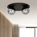 Emibig Emibig Esbjerg lámpara de techo doble negra con 2 bombillas ahumadas E14 - Ideal para una iluminación elegante