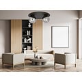 Emibig Emibig Esbjerg lámpara de techo doble negra con 2 bombillas ahumadas E14 - Ideal para una iluminación elegante
