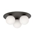Emibig Emibig Lámpara de techo triple Esbjerg negra con 3 bombillas de vidrio opal blanco E14 - Iluminación perfecta para cualquier espacio