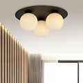 Emibig Emibig Lámpara de techo triple Esbjerg negra con 3 bombillas de vidrio opal blanco E14 - Iluminación perfecta para cualquier espacio