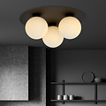 Emibig Emibig Esbjerg triple ceiling lamp black with 3 white opal glass bulbs E14 - Perfect lighting for any space