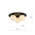Emibig Emibig Esbjerg triple plafondlamp zwart met 3 witte opaalglas bollen E14 - Perfecte verlichting voor elke ruimte