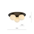 Emibig Emibig Lámpara de techo triple Esbjerg negra con 3 bombillas de vidrio opal blanco E14 - Iluminación perfecta para cualquier espacio