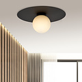 Emibig Emibig Lámpara de techo Esbjerg negra con bombilla de vidrio opal blanco E14 - Crea un ambiente acogedor en tu hogar
