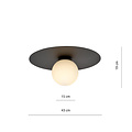 Emibig Emibig Lampe de plafond Esbjerg noire avec ampoule en verre opale blanche E14 - Créez une ambiance chaleureuse chez vous