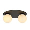 Emibig Emibig Lámpara de techo doble Esbjerg negra con 2 bombillas de vidrio opal blanco E14 - Iluminación perfecta para cualquier habitación