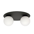 Emibig Emibig Esbjerg double ceiling lamp black with 2 white opal glass bulbs E14 - Perfect lighting for any room