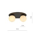 Emibig Emibig Lámpara de techo doble Esbjerg negra con 2 bombillas de vidrio opal blanco E14 - Iluminación perfecta para cualquier habitación