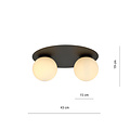 Emibig Emibig Lampe de plafond double Esbjerg noire avec 2 ampoules en verre opale blanc E14 - Éclairage parfait pour chaque pièce
