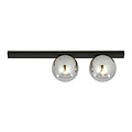 Emibig Emibig Aalborg mooie medium zwarte plafondlamp met 2 gerookte bollen E14 - Perfecte sfeerverlichting voor elke ruimte