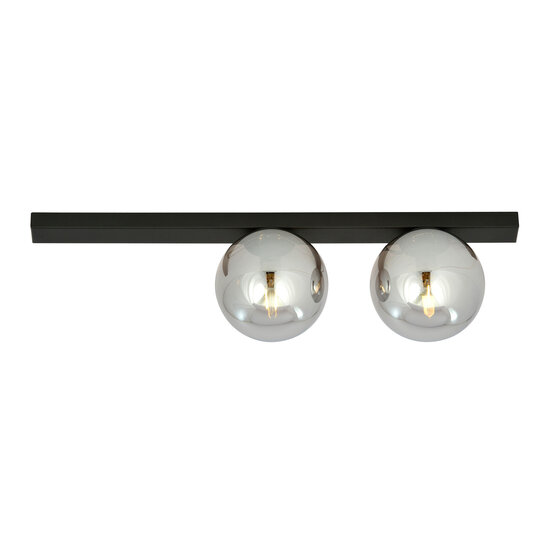 Emibig Emibig Aalborg beautiful medium black ceiling lamp with 2 smoked bulbs E14 - Ideal for creating a warm atmosphere in your home
