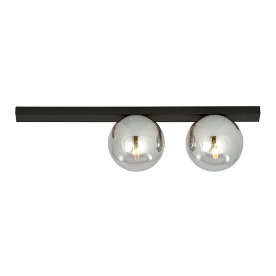 Emibig Emibig Aalborg hermosa lámpara de techo negra mediana con 2 bombillas ahumadas E14 - Ideal para crear un ambiente cálido en tu hogar