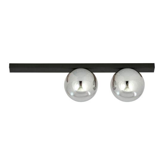 Emibig Emibig Aalborg hermosa lámpara de techo negra mediana con 2 bombillas ahumadas E14 - Ideal para crear un ambiente cálido en tu hogar