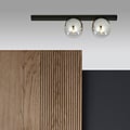 Emibig Emibig Aalborg hermosa lámpara de techo negra mediana con 2 bombillas ahumadas E14 - Ideal para crear un ambiente cálido en tu hogar