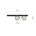 Emibig Emibig Aalborg beautiful medium black ceiling lamp with 2 smoked bulbs E14 - Ideal for creating a warm atmosphere in your home