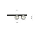 Emibig Emibig Aalborg hermosa lámpara de techo negra mediana con 2 bombillas ahumadas E14 - Ideal para crear un ambiente cálido en tu hogar