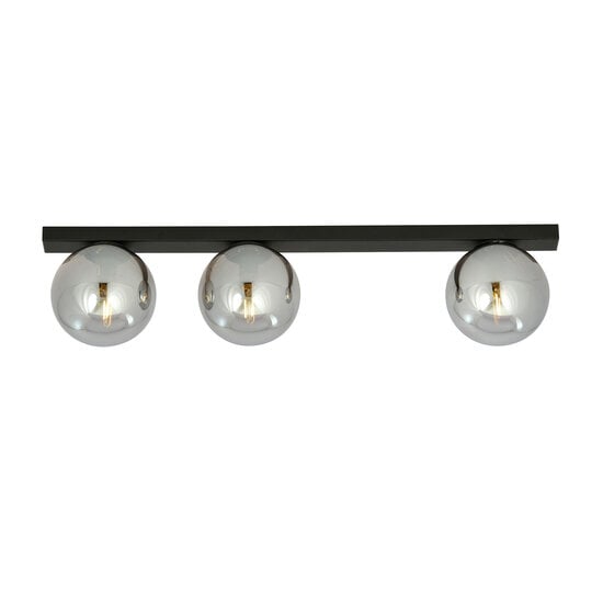 Emibig Emibig Aalborg belle longue lampe de plafond noire avec 3 ampoules fumées E14 - Idéale pour les intérieurs modernes