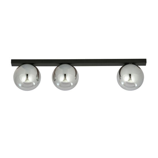 Emibig Emibig Aalborg hermosa lámpara de techo negra larga con 3 bombillas ahumadas E14 - Ideal para interiores modernos
