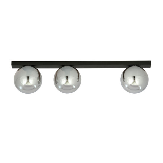 Emibig Emibig Aalborg schöne lange schwarze Deckenleuchte mit 3 Rauchlampen E14 - Ideal für moderne Innenräume