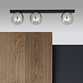 Emibig Emibig Aalborg belle longue lampe de plafond noire avec 3 ampoules fumées E14 - Idéale pour les intérieurs modernes