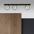 Emibig Emibig Aalborg hermosa lámpara de techo negra larga con 3 bombillas ahumadas E14 - Ideal para interiores modernos