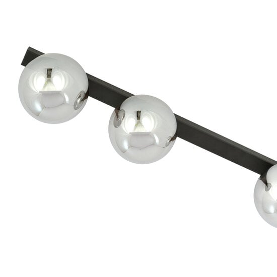 Emibig Emibig Aalborg hermosa lámpara de techo negra larga con 3 bombillas ahumadas E14 - Ideal para interiores modernos