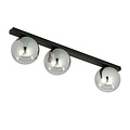 Emibig Emibig Aalborg belle longue lampe de plafond noire avec 3 ampoules fumées E14 - Idéale pour les intérieurs modernes