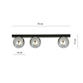 Emibig Emibig Aalborg beautiful long black ceiling lamp with 3 fumed bulbs E14 - Ideal for modern interiors