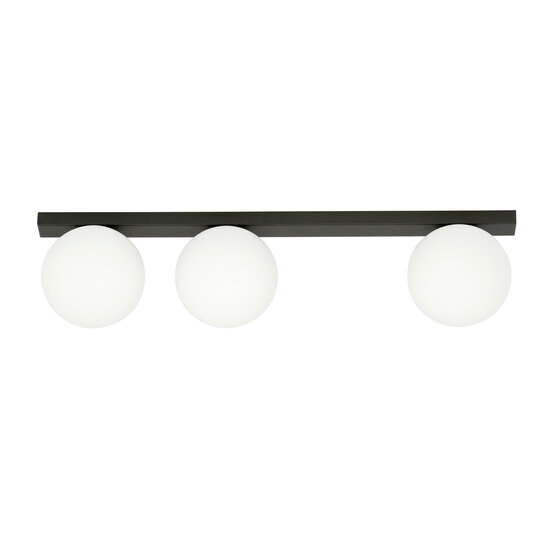 Emibig Emibig Lampe de plafond longue Aalborg noire avec 3 ampoules blanches E14 - Éclairage parfait pour chaque espace
