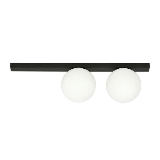 Emibig Emibig Aalborg lampe de plafond moyenne noire avec 2 ampoules blanches E14 - Idéale pour les intérieurs modernes