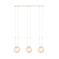Emibig Emibig Aarhus white 3 lamp hanging lamp with amber glass E14 70 cm width - Ideal for stylish interiors