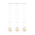 Emibig Emibig Aarhus lámpara colgante blanca 3 lámparas con vidrio ámbar E14 70 cm de ancho - Ideal para interiores elegantes
