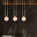 Emibig Emibig Aarhus lampe suspendue blanche 3 lampes avec verre ambre E14 70 cm de large - Idéale pour une décoration élégante