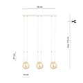 Emibig Emibig Aarhus white 3 lamp hanging lamp with amber glass E14 70 cm width - Ideal for stylish interiors