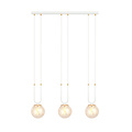 Emibig Emibig Aarhus witte 3 lamp hanglamp met amber glas E14 70 cm breedte - Perfect voor een stijlvolle inrichting