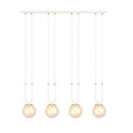 Emibig Emibig Lámpara colgante Aarhus de 92 cm con 4 lámparas E14 de vidrio ámbar - Ideal para crear un ambiente cálido en su hogar