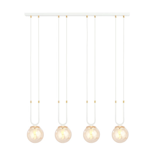 Emibig Emibig Aarhus 92cm breite Hängelampe mit 4 Lampen E14 Braunglas - Ideal für eine warme Atmosphäre in Ihrem Zuhause