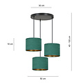 Emibig Emibig Fredensborg lámpara colgante 3 lámparas verde pantallas redondas 3x E27 - Ideal para una iluminación elegante y atmosférica en cualquier espacio
